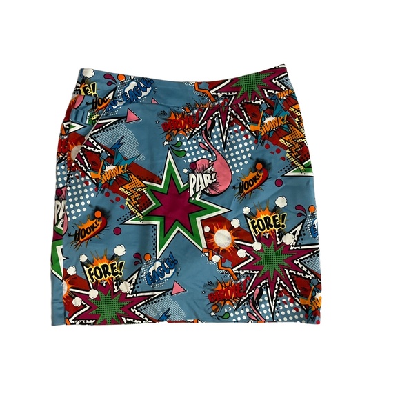 3 Royal Dazzy Dresses & Skirts - NWOT Royal & Awesome Multicolored Comic‎ Print Retro Skirt With Pockets Size 6